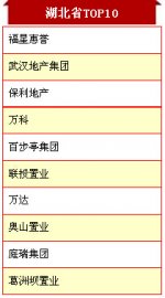2015中国房地产百强企业湖北10强名单