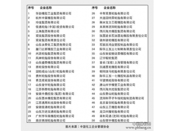 2014中国橡胶加工制造业50强排名