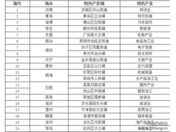 2016山东特色产业镇创新发展20强名单